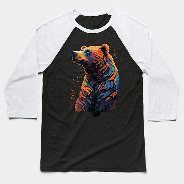 Grizzly bear Baseball T-Shirt by vaporgraphic